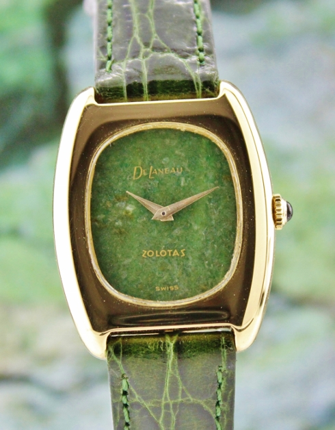 (image for) A 18K SOLID GOLD DELANEAU MANUAL WINDING WATCH